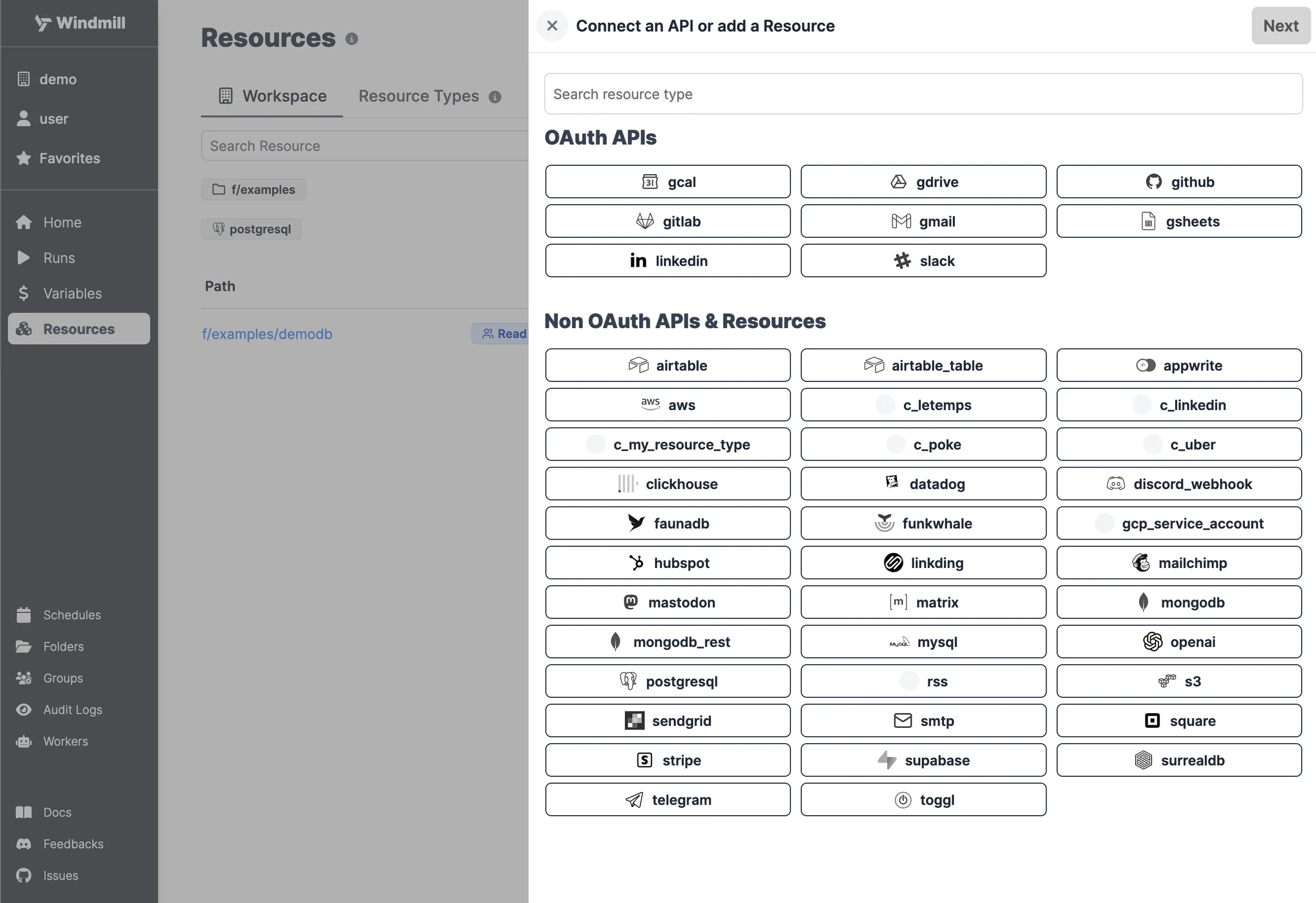 Select Resource Type