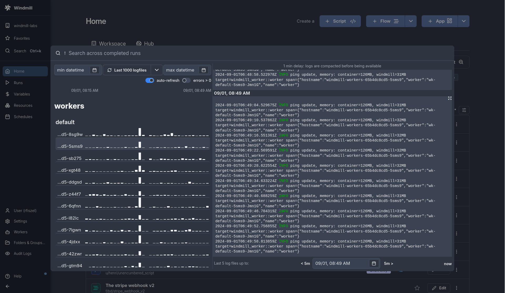 Service logs